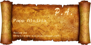 Papp Alojzia névjegykártya